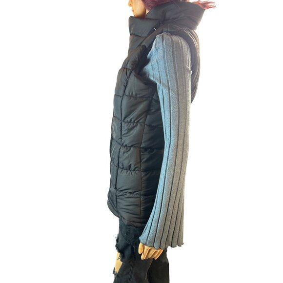 Workshop Cowl Neck Puffer Vest in Black Size Small - Picture 4 of 7